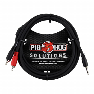 PIG HOG PB-S3R06 3.5 立體聲對雙 RCA 單聲道 Y 型立體聲音源線 6ft